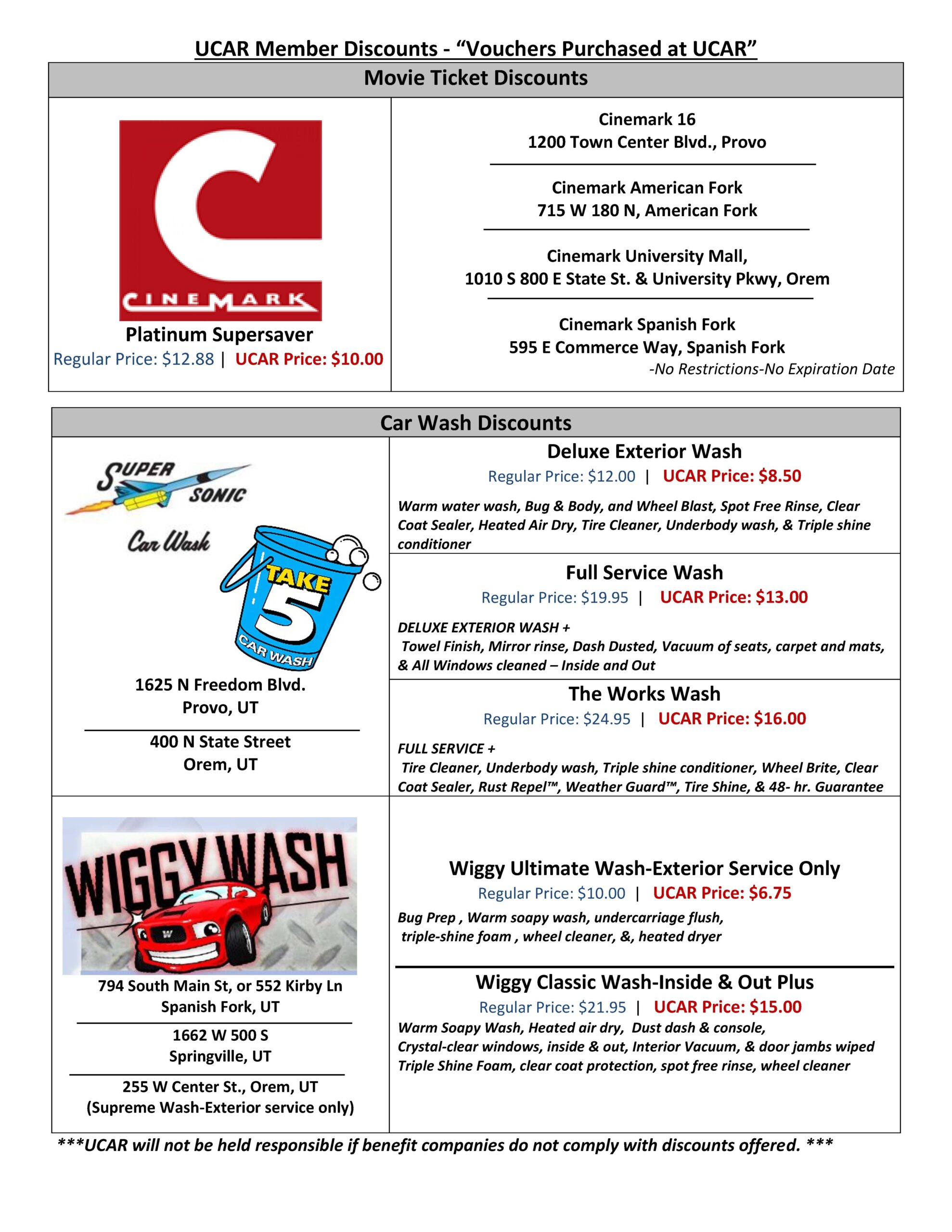 UCAR Member Discounts PDF